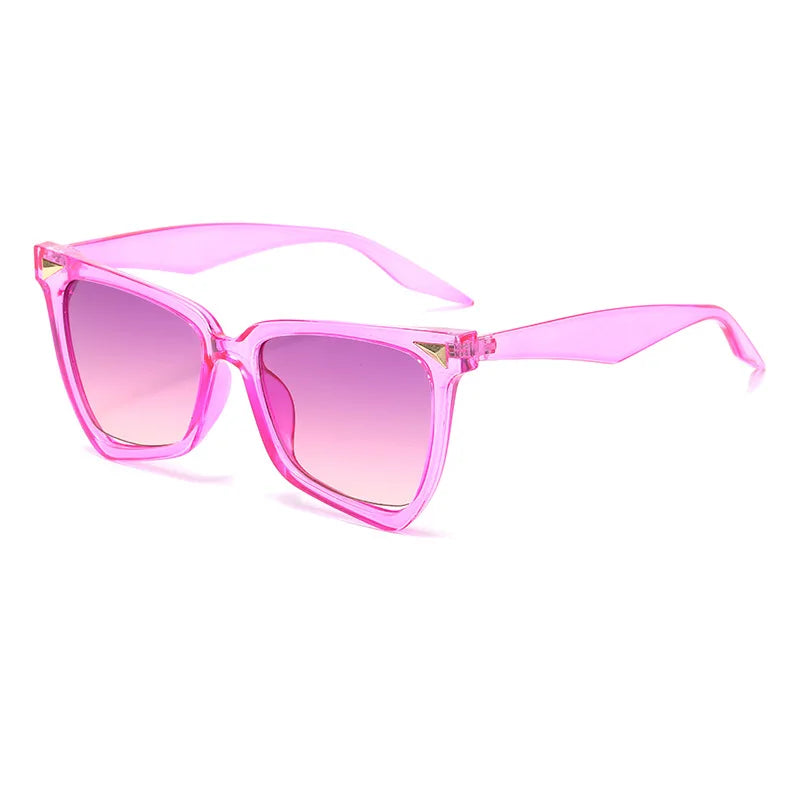 JNPCXI Rainbow Cat Eye Vintage Women Sunglasses Brand Black Round Cool Men Pilot Sun Glasses