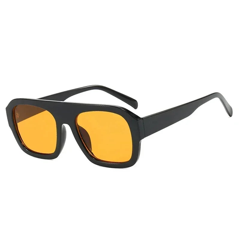 JNPCXI Fashion Square Women Sunglasses Shades UV400 Retro Leopard Tea Candy Color Gradient Men Punk Sun Glasses