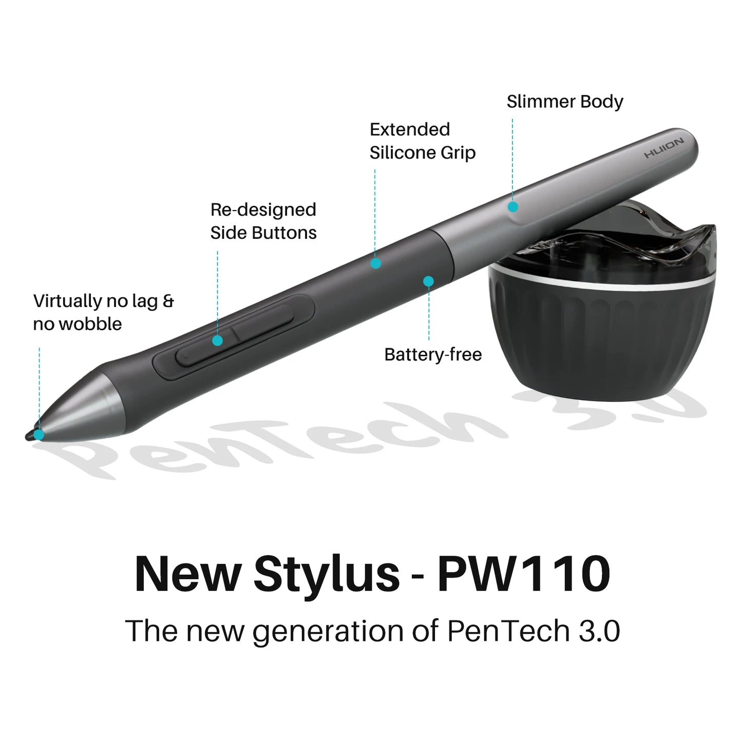 Inspiroy 2L H1061P Design Tablet, Scroll Wheel Customized Keys, Battery-Free Pen