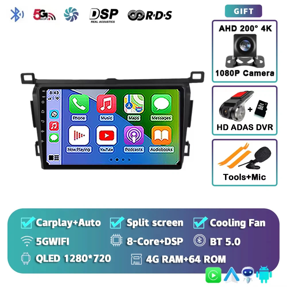 WIFI 4G Car Radio For Toyota RAV4 2013 2014 2015 2016 2017 2018 2019 XA40 RHD Android 15 Auto Wireless Carplay Car Multimedia DI