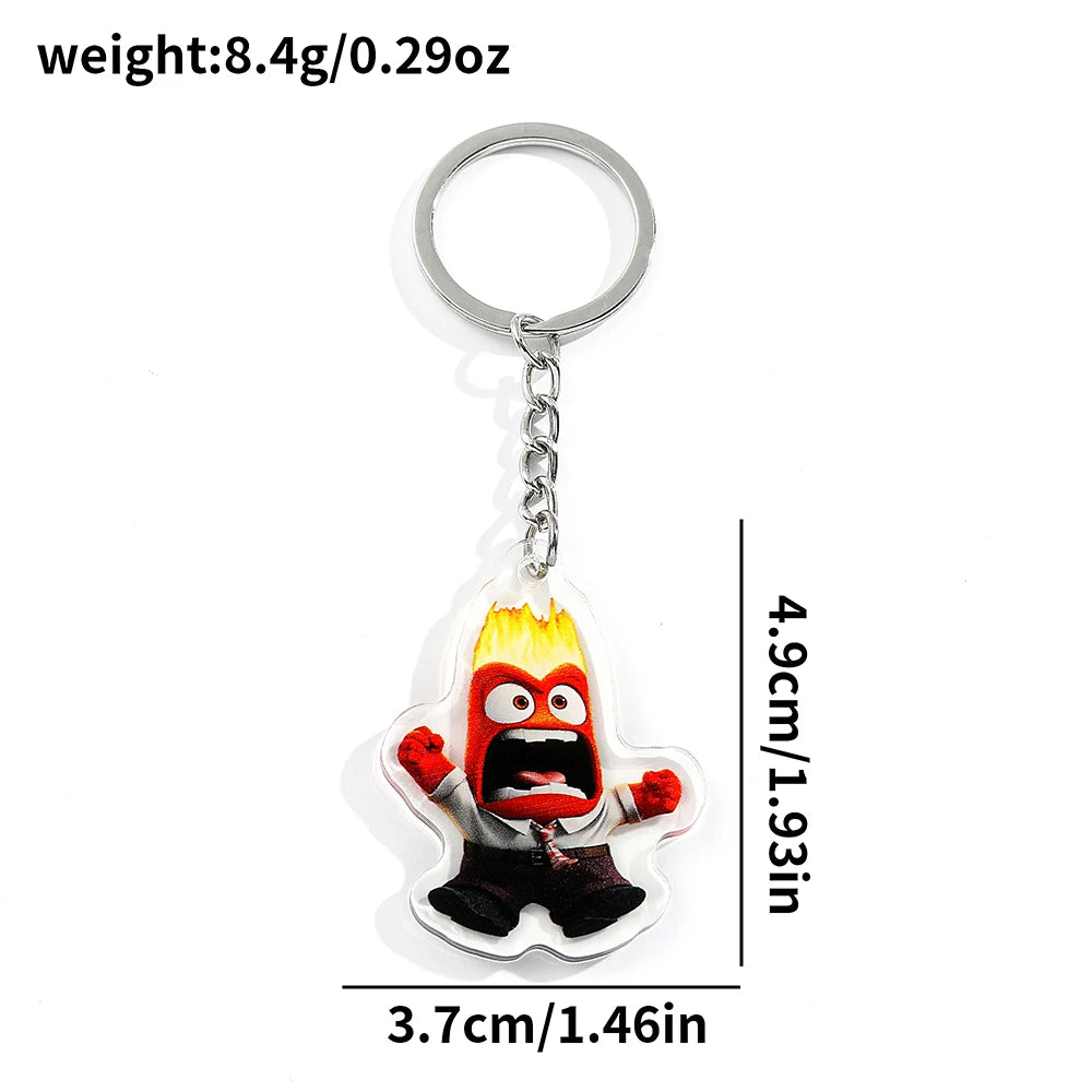 inside out Anime Keychain - Joy Anger Sadness Happiness Five Emotions Character Backpack Jewelry Accessory for Men & Women