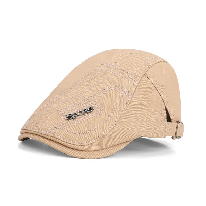 6166-Newmen's casualand fashionable summer-forwardhats,Britishretrobaseballcaps,painters'hats,sunprotectionandshadingbrimmedcaps
