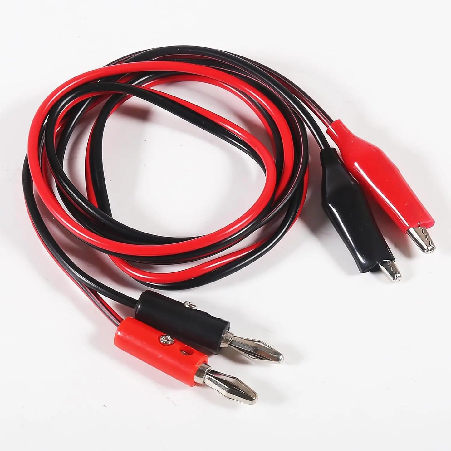 2pcs Banana Plug to Alligator Clip Test Lead Cable Line Wire, 4mm Banana Plug for Multi-Meter, Electrical Test Jumper Wire 100cm