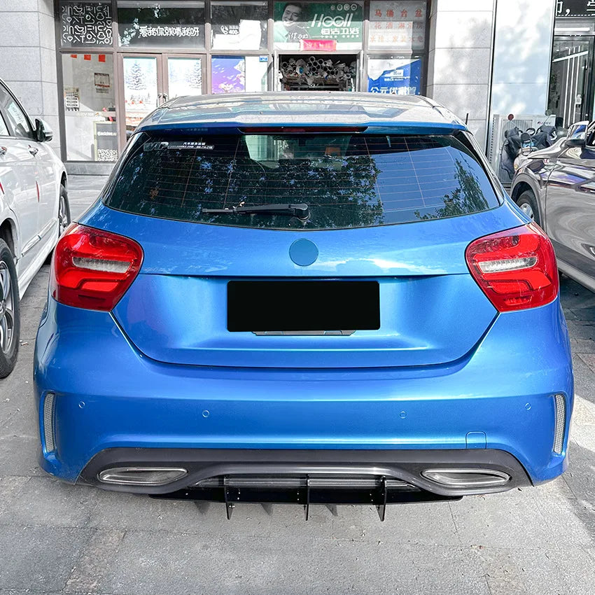 For Mercedes Benz A Class W176 AMG Line 2016-2018 Rear Bumper Lip Diffuser Spoiler Splitter Tuning Accessories Gloss Black