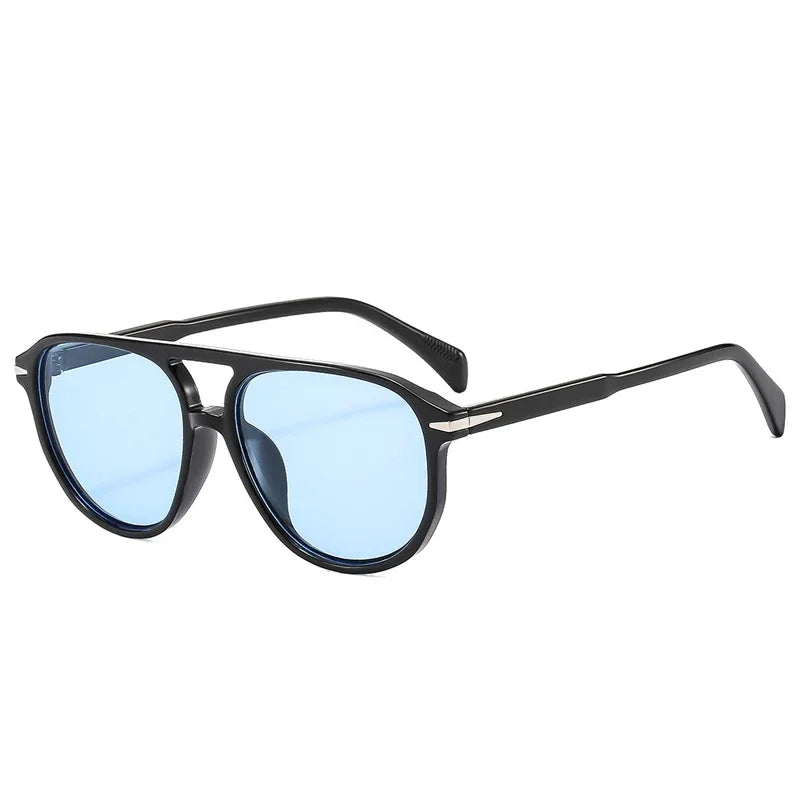 JNPCXI Retro Double Bridges Pilot Men Rivets Sunglasses UV400 Fashion Women Luxury Sun Glasses Black Orange Shades