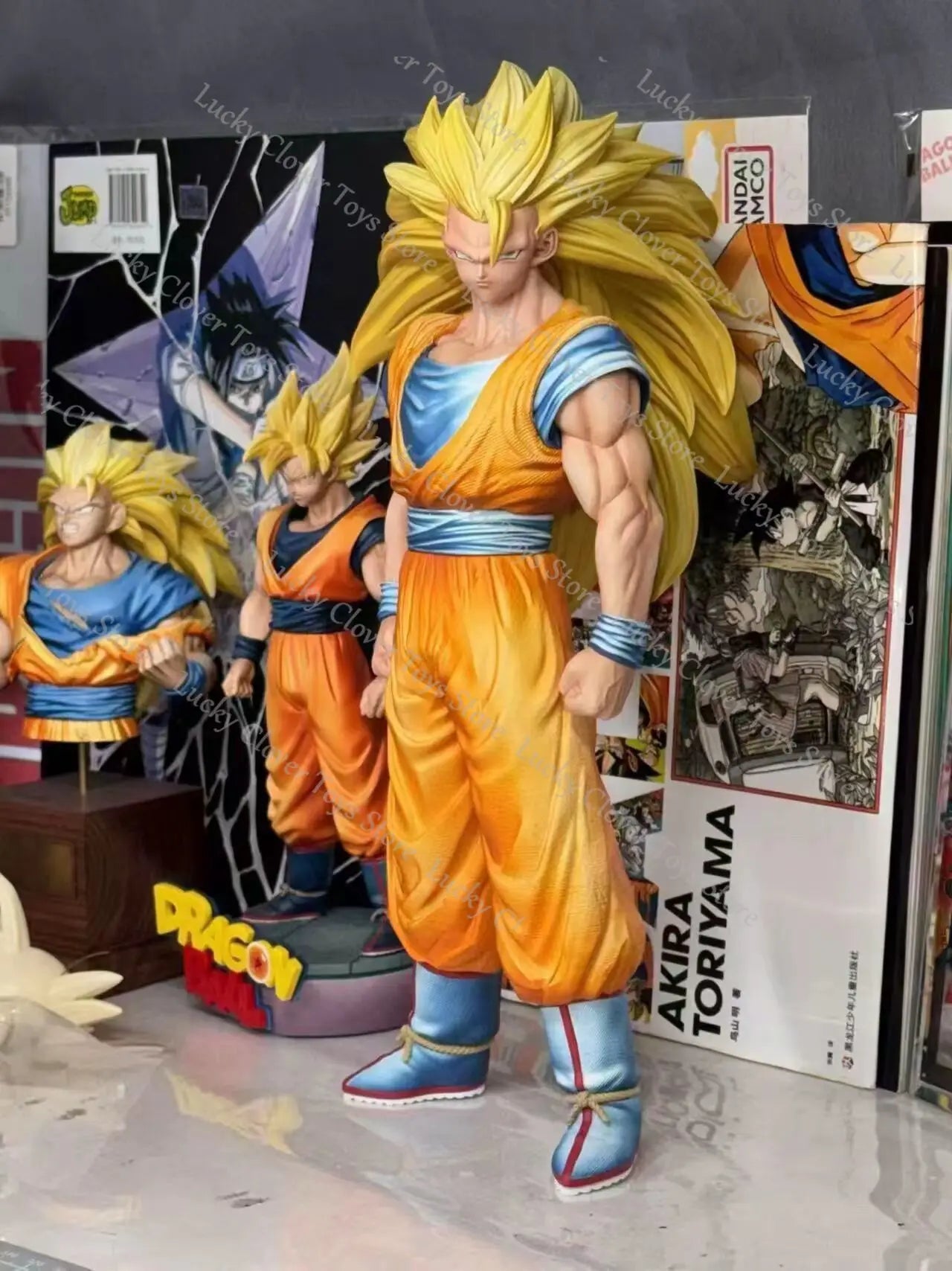 YS Statue 33cm/12.99inch Dragon Ball Z Ssj3 Son Goku Figure Ssj2 Goku Action Figure Pvc Statue Collection Model Toys Gifts