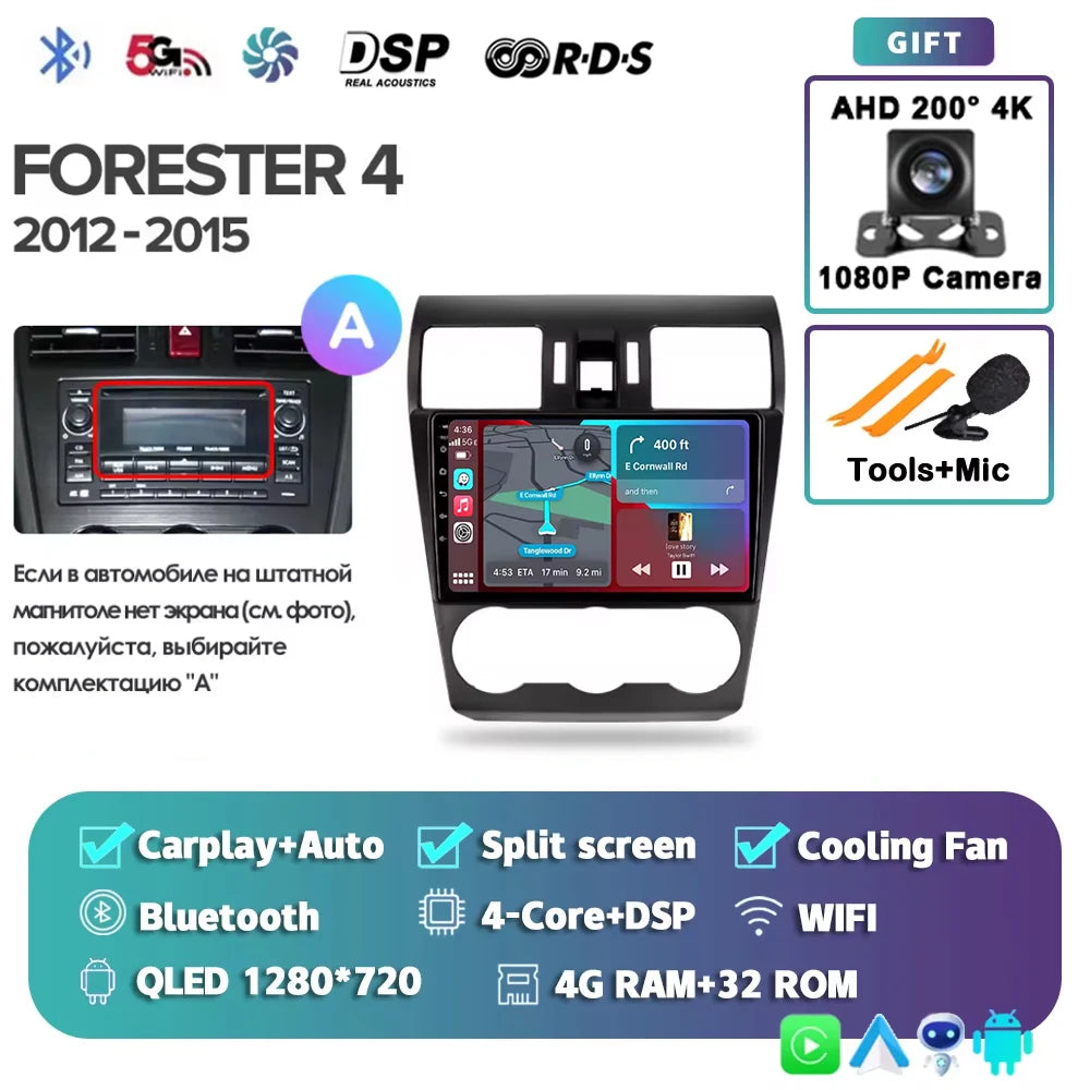 2K For Subaru Forester 4 SJ 2012 - 2015 Car Radio Multimedia Video Player Navigation stereo GPS Android 15 No 2din 2 din dvd