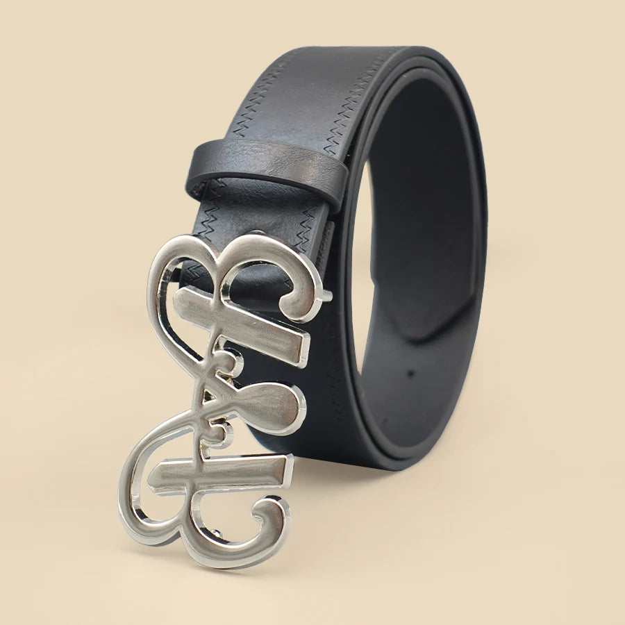 Pu Leather Jeans Belt Simple Fashion Casual Gothic Moon Star Buckle Belt Design Y2K Belt Vintage