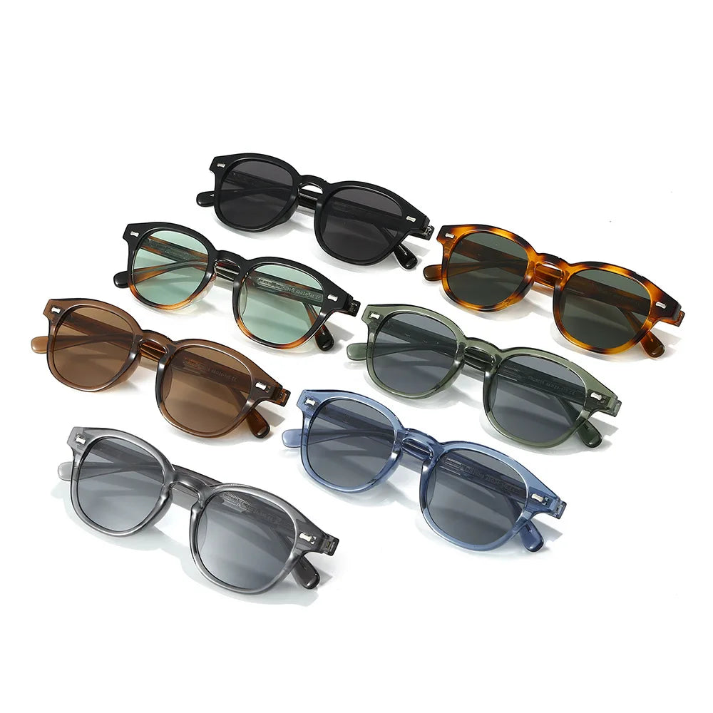 JNPCXI New TR90 Square Sunglasses Women Vintage Rivets Trending Men Leopard Blue Shades UV400 Sun Glasses