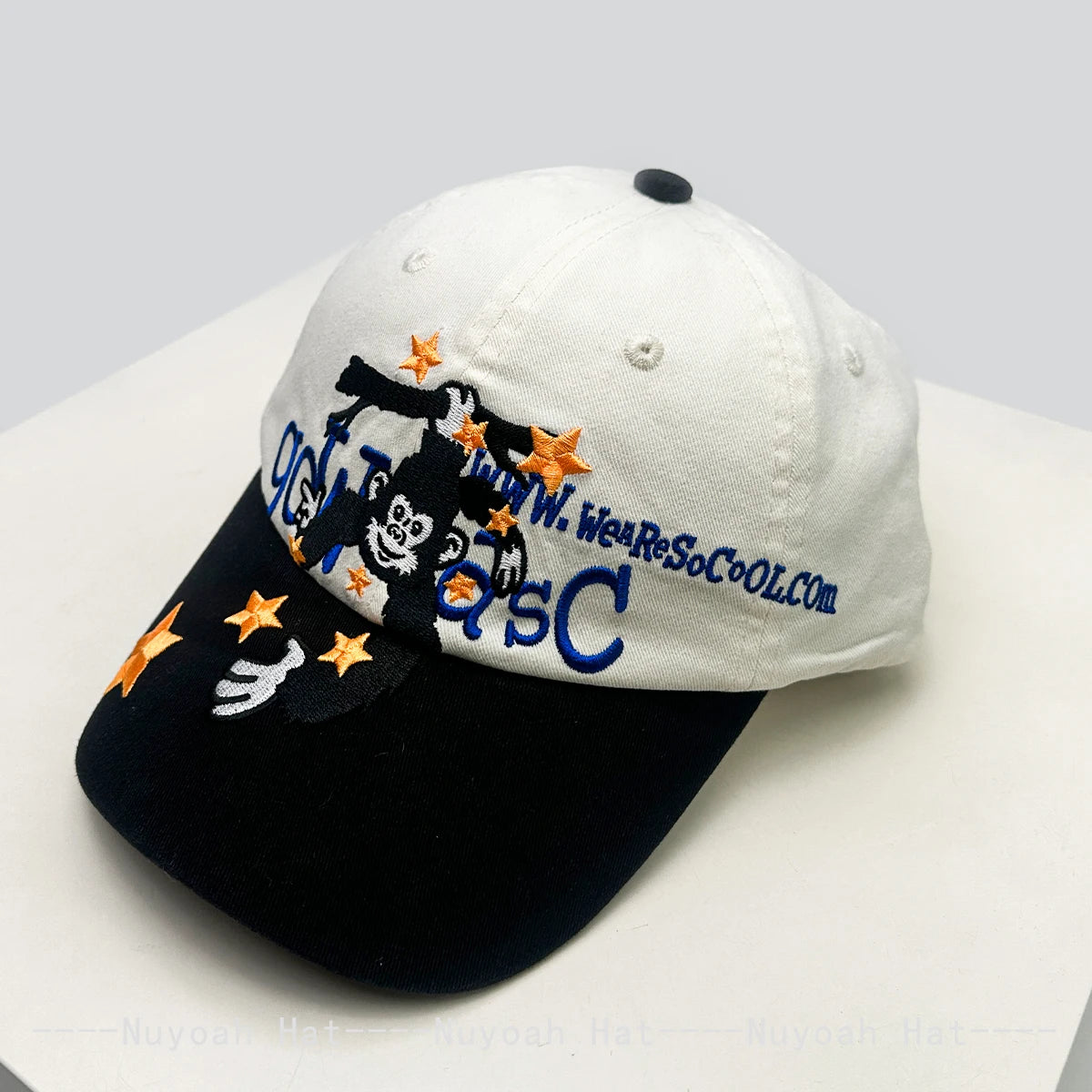 New Men Women Retro Orangutan Star Letter Embroidery Baseball Hats Sunshade Personal Versatile Color Block Peaked Caps Fashion
