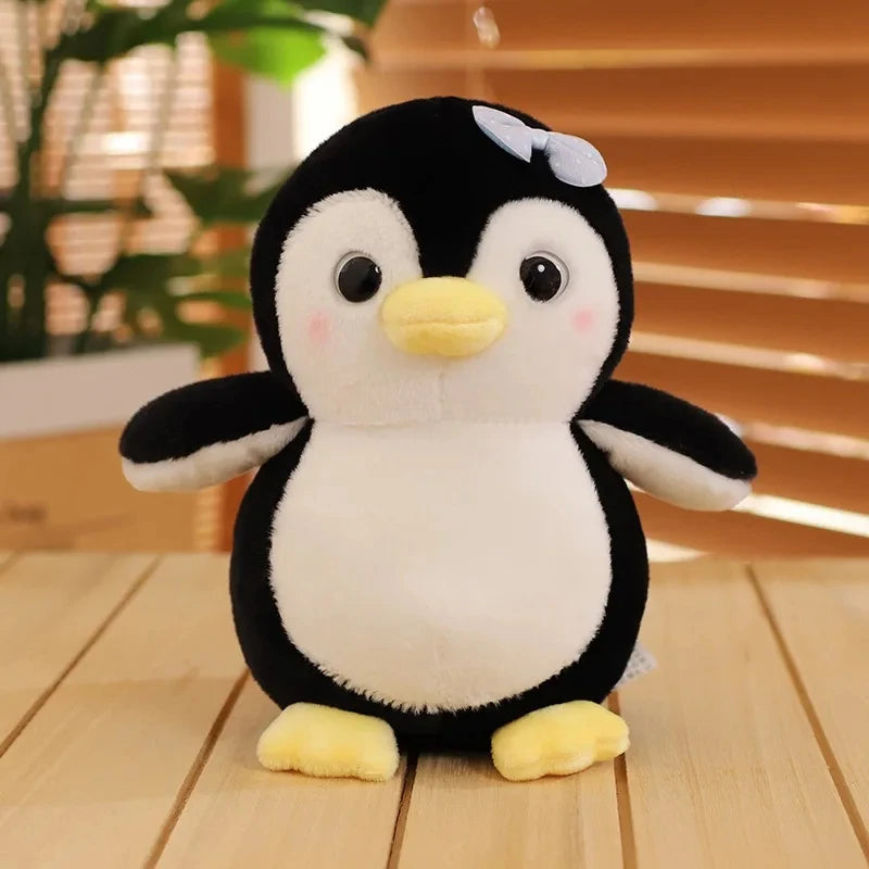 20-25cm Cute Penguin Wear A Bow Scarf Plushies Doll Cartoon Stuffed Animal Soft Sofa Cushion Baby Sleeping Pillow for Kids Gifts