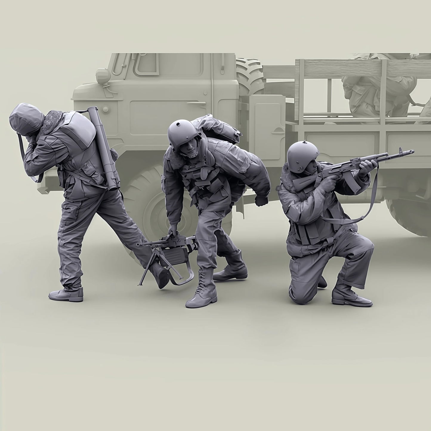 1/35 Casting Resin Model Assembly Kit, GK, Special Forces 3-Person Model, Unpainted