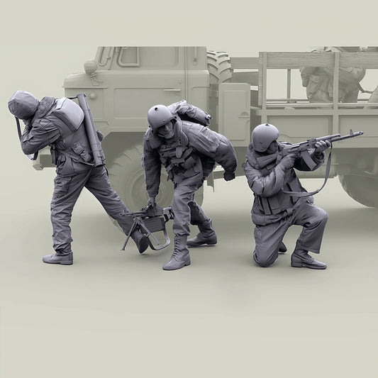 1/35 Casting Resin Model Assembly Kit, GK, Special Forces 3-Person Model, Unpainted