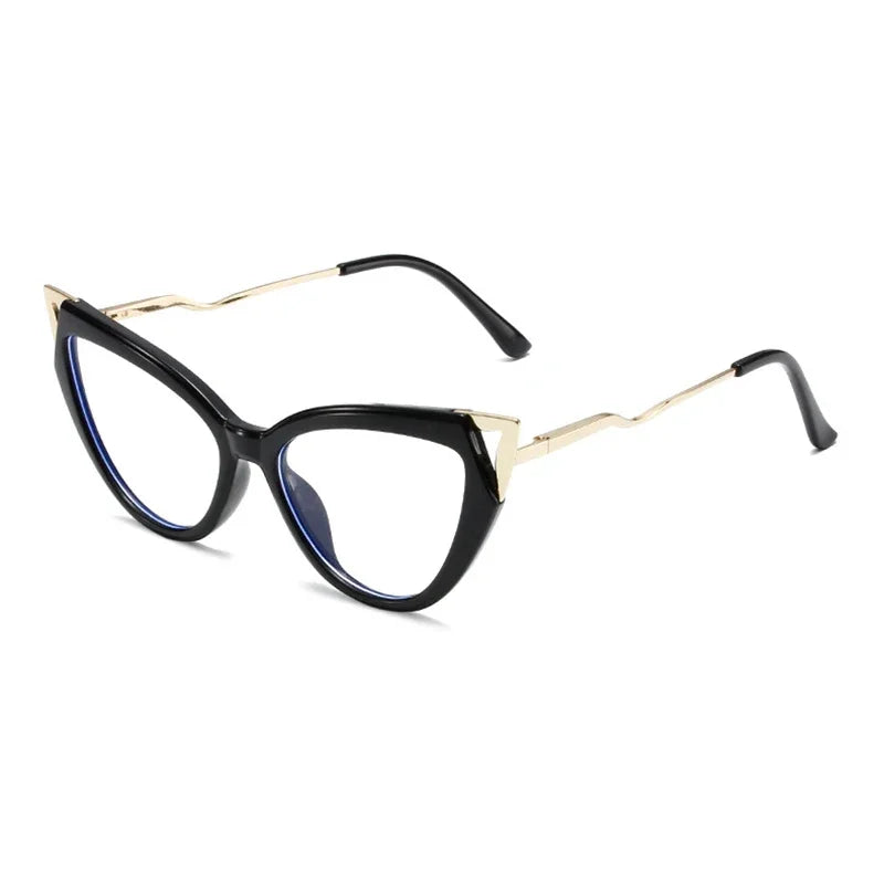 JNPCXI New Fashion Cat Eye Women Glasses Frame Clear Anti Blue Light Optical Leopard Eyewear