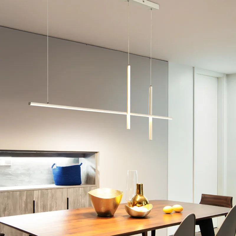 Modern Minimalist Led Chandelier Dimmable Dining Room Kitchen Bar Pendant Lightb