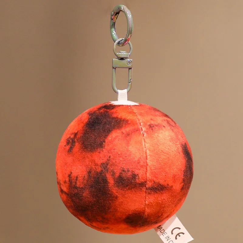 7.5cm Space Planet Plush Toy Simulation Earth Sun Moon Venus Mars Saturn Pendant Keychain Astronomy Enthusiasts' Collection