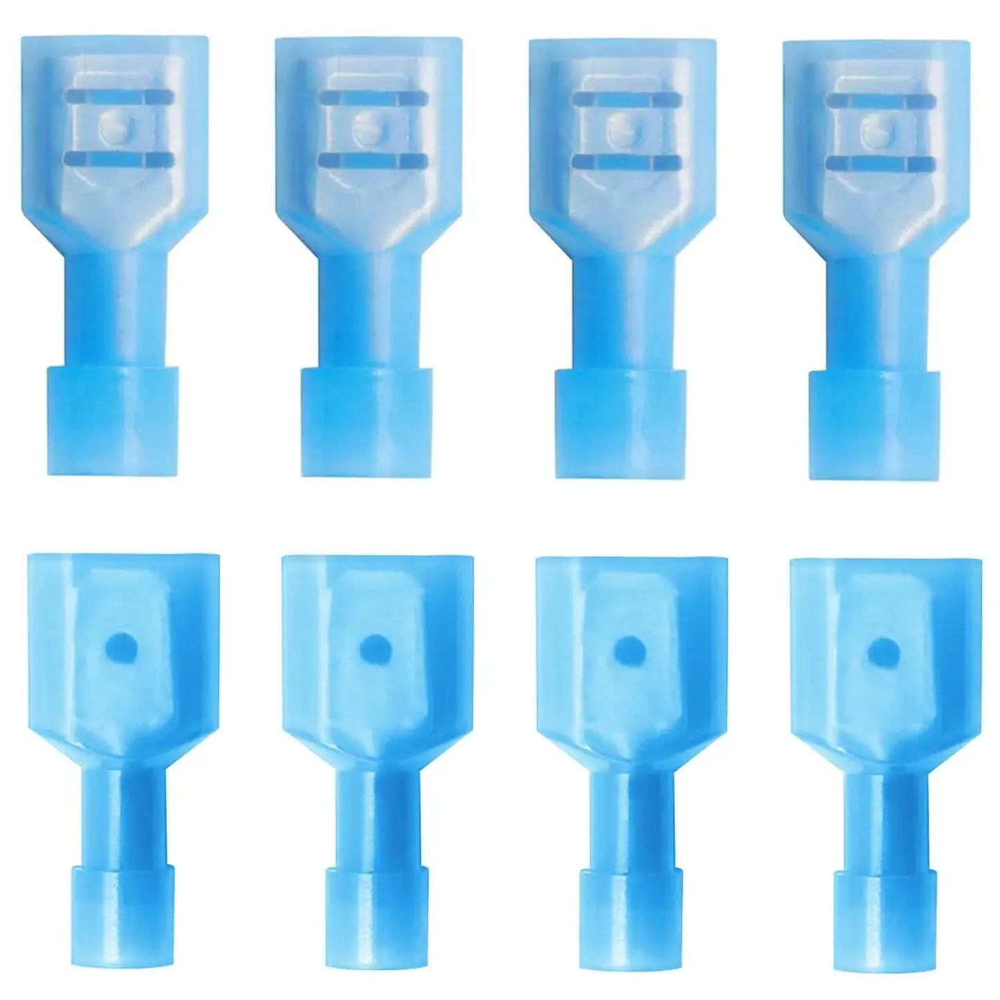 100Pcs Nylon Spade Quick Disconnect Connectors Kit, Electrical Insulated Terminals, Male and Female Spade Wire Crimp Terminal