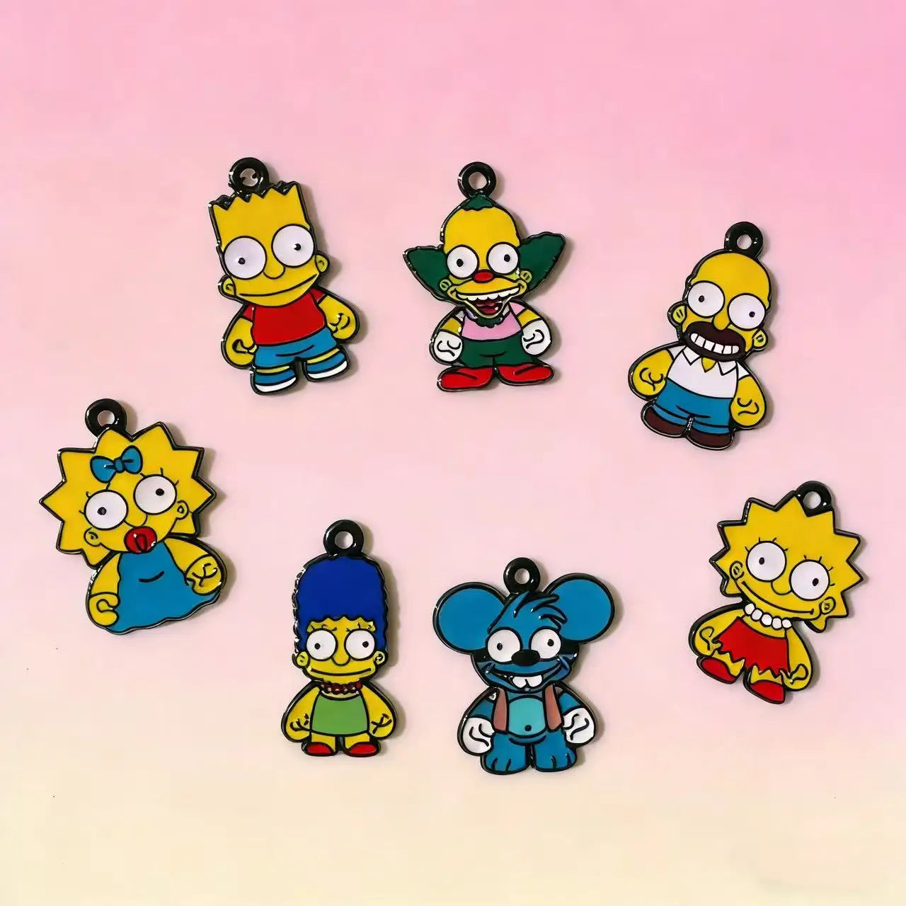7 PCS Perfect for earrings, necklaces, keychains, and craft projects – add classic cartoon fun to your creations!
