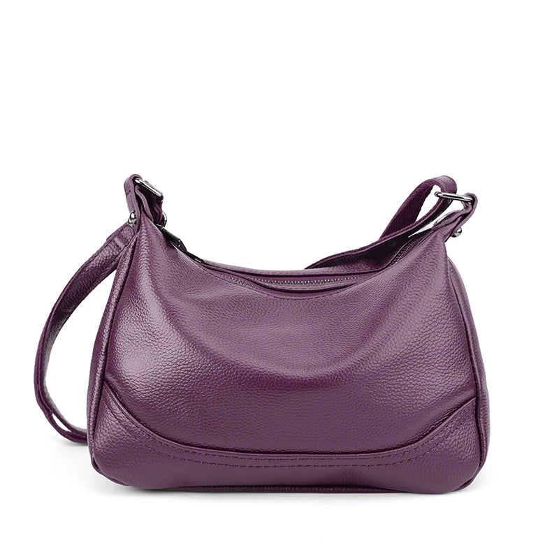 Genuine Leather Hobo Bag for Women Large Capacity Soft Leather Crossbody Shoulder Bag Vintage Casual Everyday Commute Tote Bag