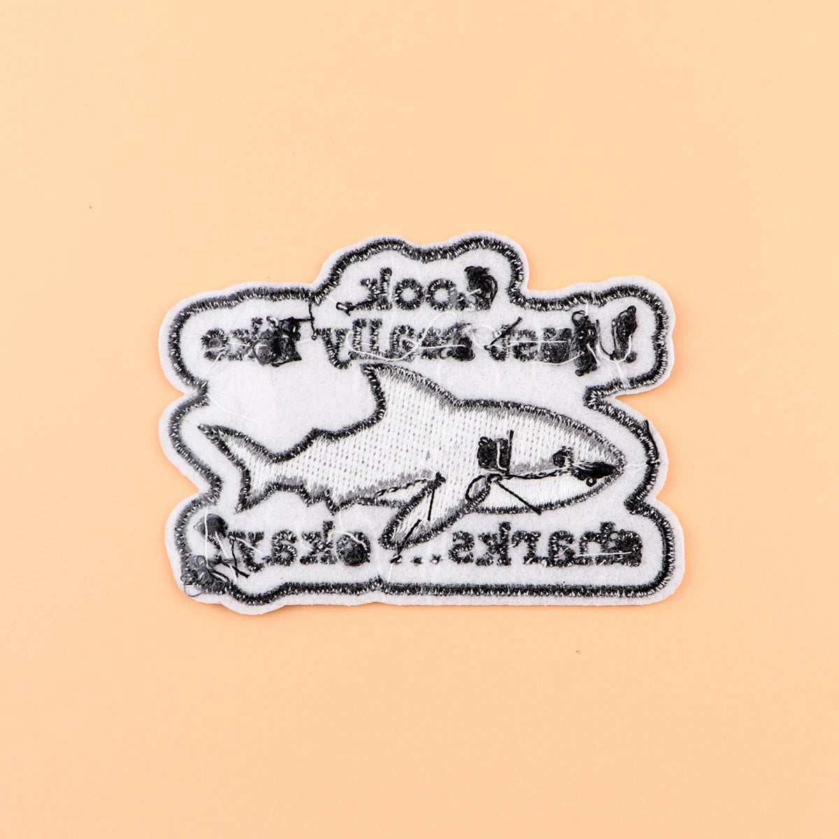 "Look, I Just Really Like Sharks?" Iron On Patch Cute Shark Patch For Clothing Embroidered Patch Garment Apparel Accessories