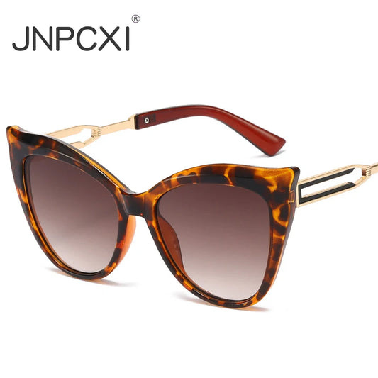 JNPCXI New Vintage Female Cat Eye Sunglasses For Women Men Fashion Oversized Framle Sun Glasses Gradient Shades UV400 Eyewear