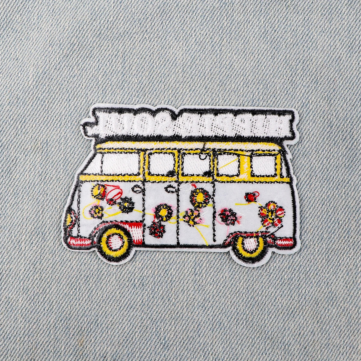 Bus Embroidery Patch Funny Quotes Iron On Patches For Clothing SOUL Thermoadhesive Patches On Clothes DIY Sew Badges