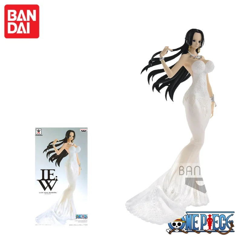 Special OfferIn Stock Bandai Original One Piece Boa Hancock Perona Weiwei Nami Wedding Dress Mol Doll Action Collection StatueFi