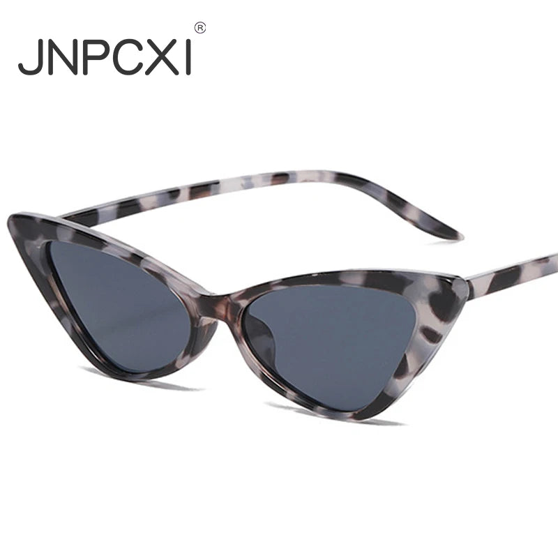 JNPCXI New Fashion Cat Eye Sunglasses Women Vintage Blue Leopard Sun Glasses Lady Retro Shades Eyeglasses Female UV400