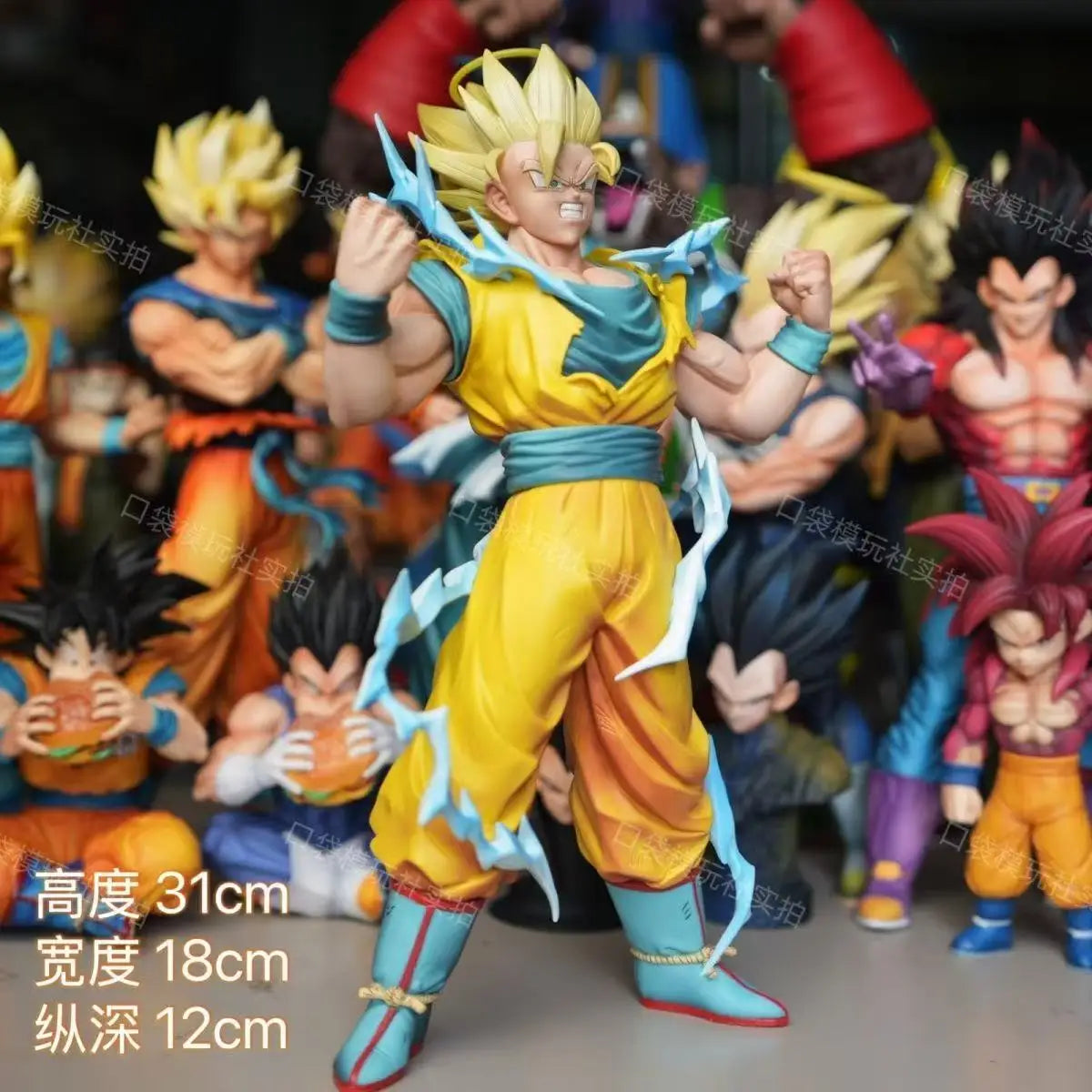 30cm/11.81inch Anime Dragon Ball Ssj2 Son Goku Figures Super Saiyan Goku Action Figure Collection Model Toy Gifts