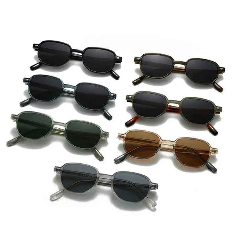 JNPCXI Retro Rivets Square Women Luxury Sunglasses Fashion Leopard Shades UV400 Men Green Sun Glasses