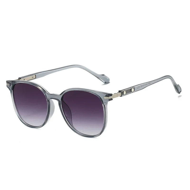 JNPCXI New Fashion Oval Rivets Women Sunglasses Retro Gradient Shades UV400 Men Punk Sun Glasses