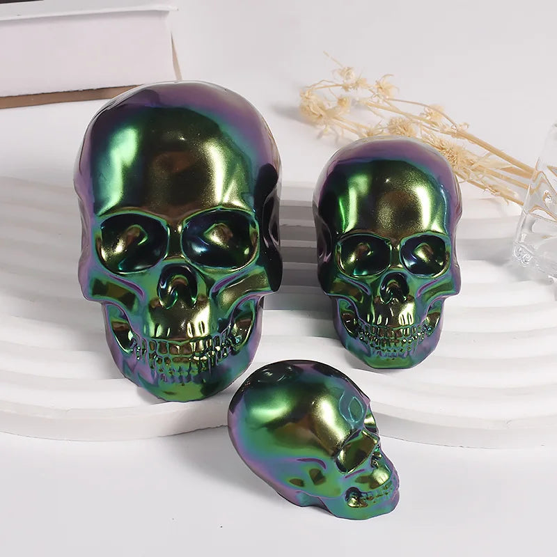 1pc 3D Skeleton Head Silicone Mold for DIY Candles, Resin Skull Keychains & Soap Crafts, DIY Halloween Ornament Crafting