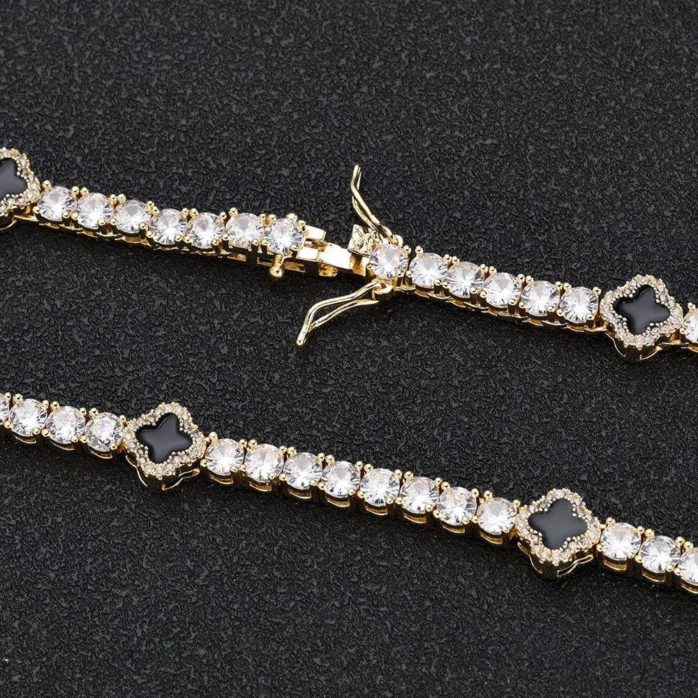 Unisex NY Fashion Design Dainty Tennis Chain Gold/Silver Plated Zircon Necklace