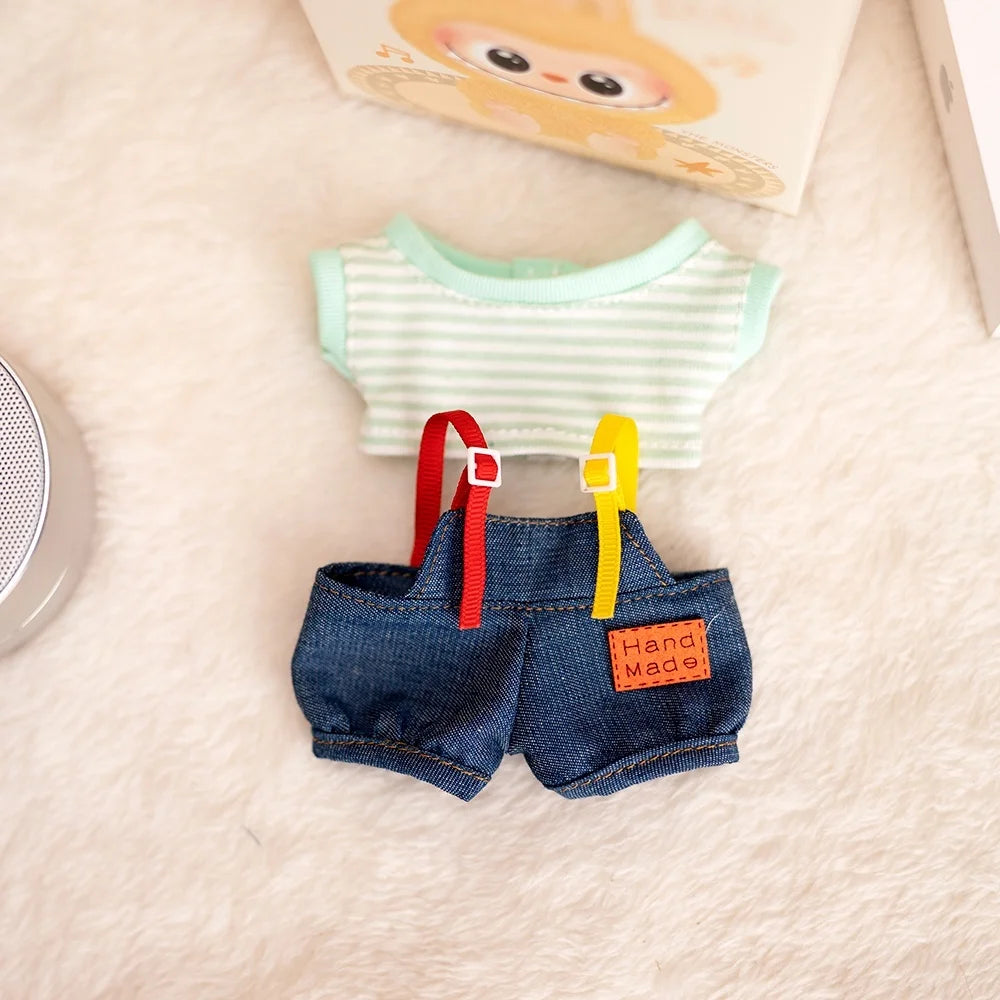 Labubu Clothes For 15-17CM I II III Labubu Outfits Mini Plush Cotton Idol Doll Universal Clothing  Party Accessories Gifts