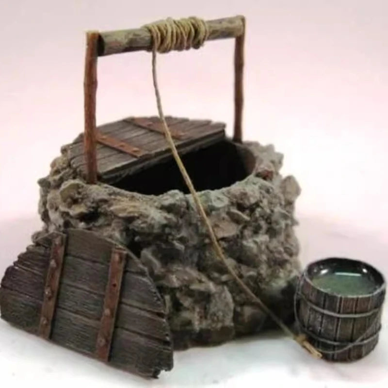 1: 35 Die-casting Resin Model GK, Resin Water Well Model Scene Layout in Unpainted State (requires Assembly)