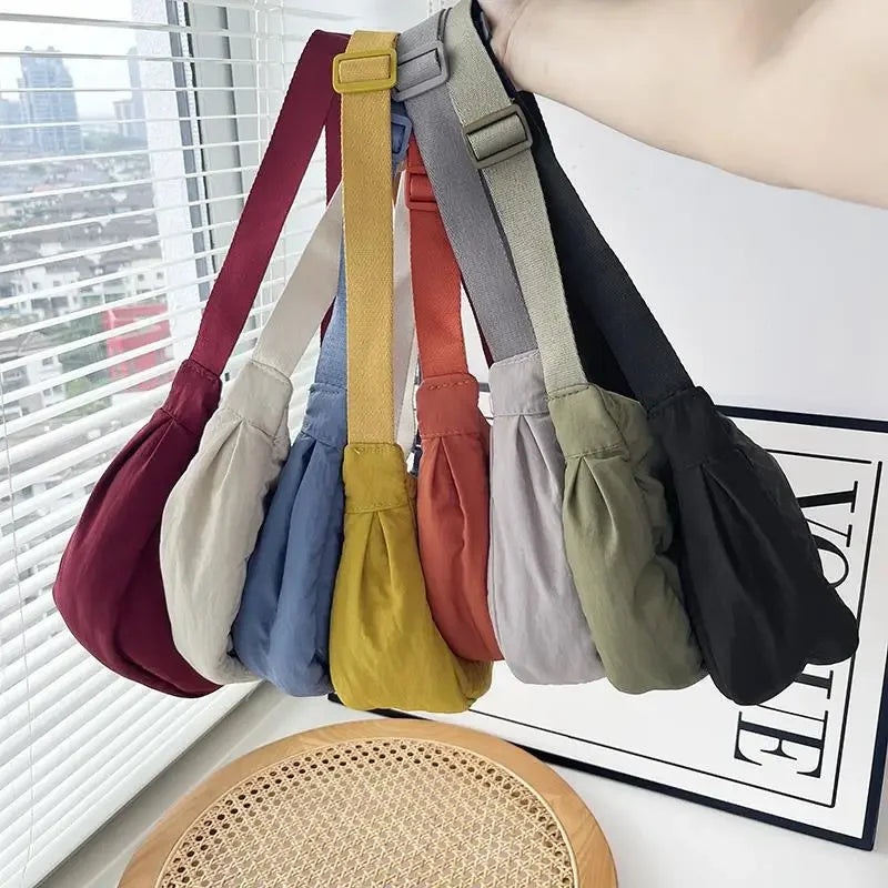 Nylon Waterproof Messenger Bag, Dumpling Multi-color High-quality Shoulder Bags