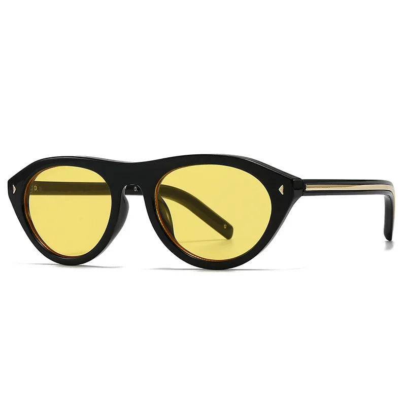 JNPCXI New Cat Eye Candy Color Designer Sunglasses Women Fashion Ins Oval Sun Glasses Rivets Y2K Shades