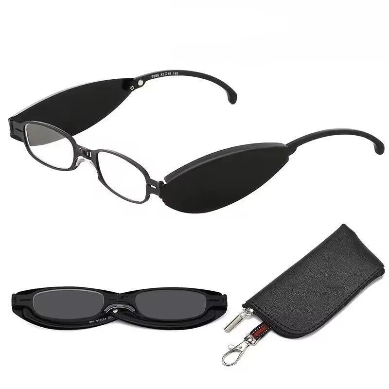 Anti Blue Light Folding Reading Glasses Women Men Alloy Blue Light Blocking Prescription Glasses with Cases +1.0 To +4.0