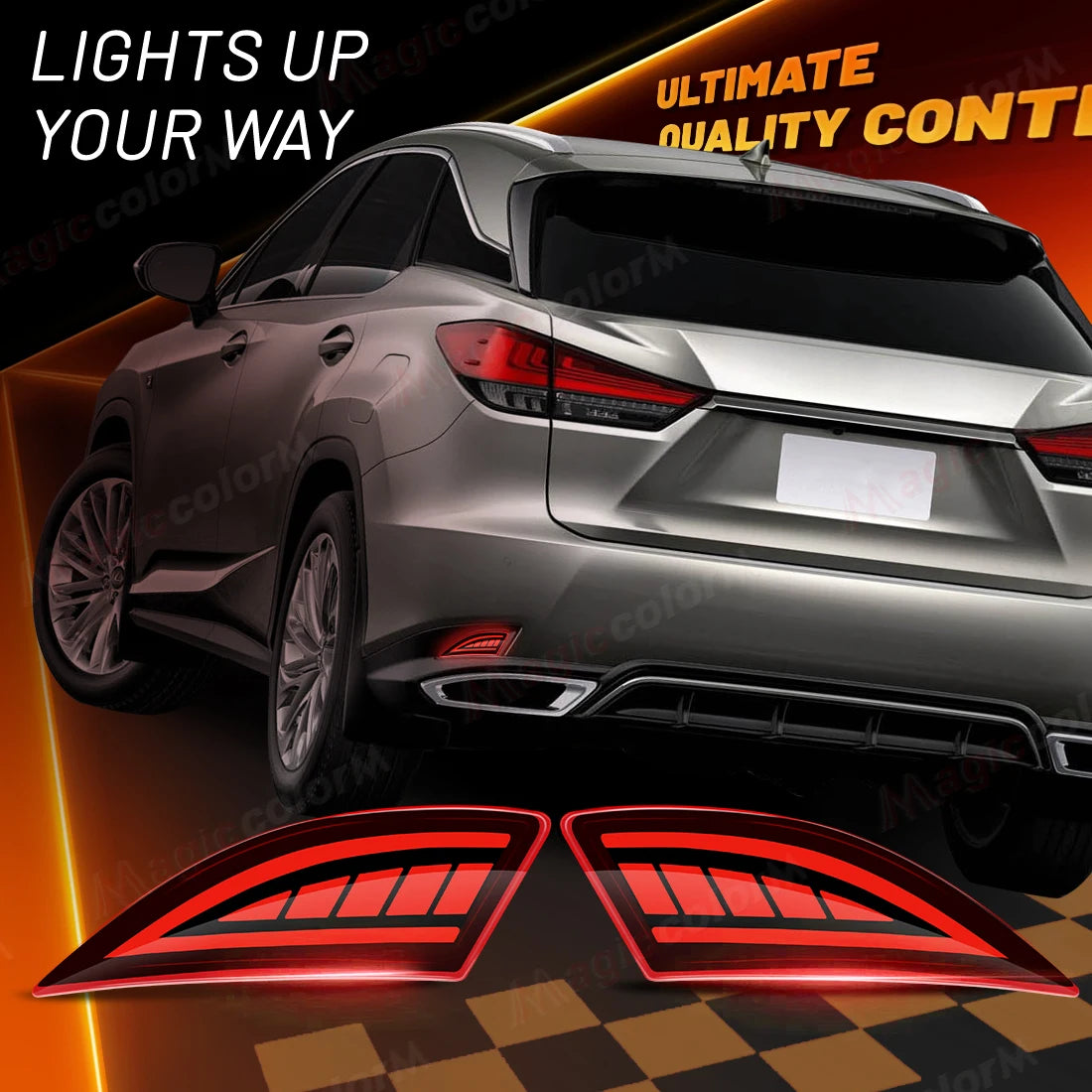 For Lexus RX 2020 2021 2022 Rear Bumper Reflector Lights Rear Driving Dynamic Turn Signal Brake Lamps