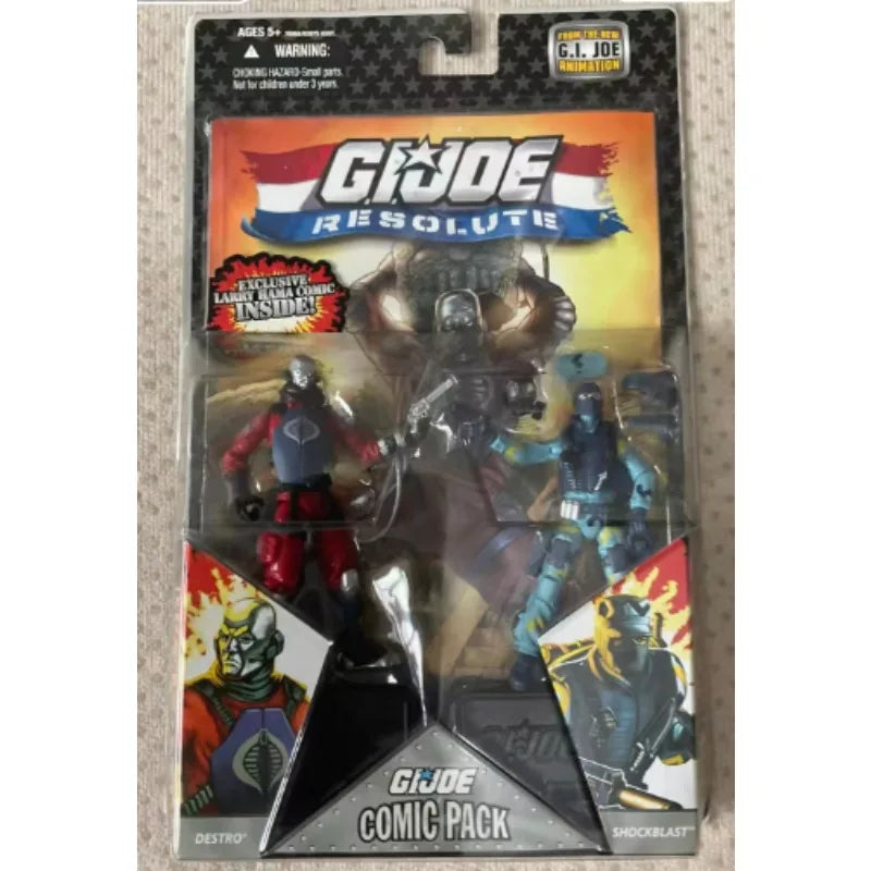 Original Hasbro G.I. Joe RESOLUTE COMIC PACK DESTRO & SHOCKBLAST Anime Figure Toy Collection Model