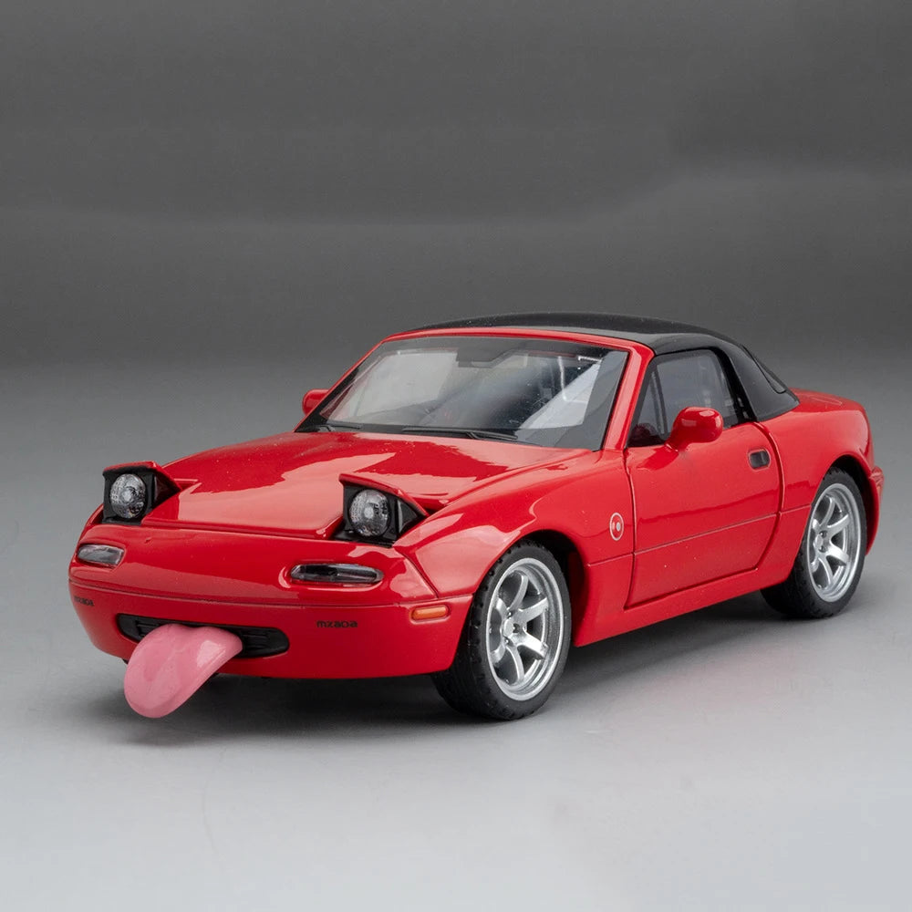 1:32 RX-7 FD3S MX-5 Miniature Model Toys Diecast Alloy Car Front Wheel Steering with Sound Light Pull Back Vehices Children Gift