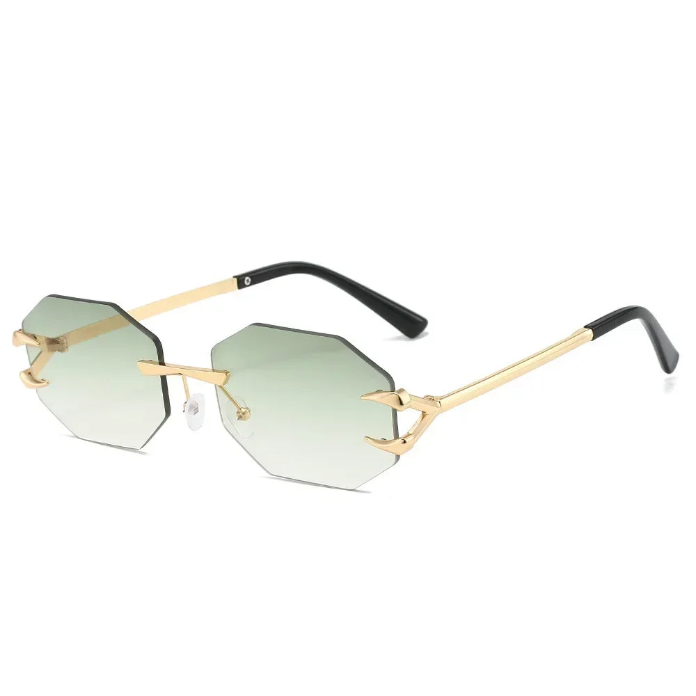 JNPCXI Retro Sunglasses Women Fashion Rimless Sun Glasses Men Shades Cutting Lens Ladies Frameless Eyeglasses