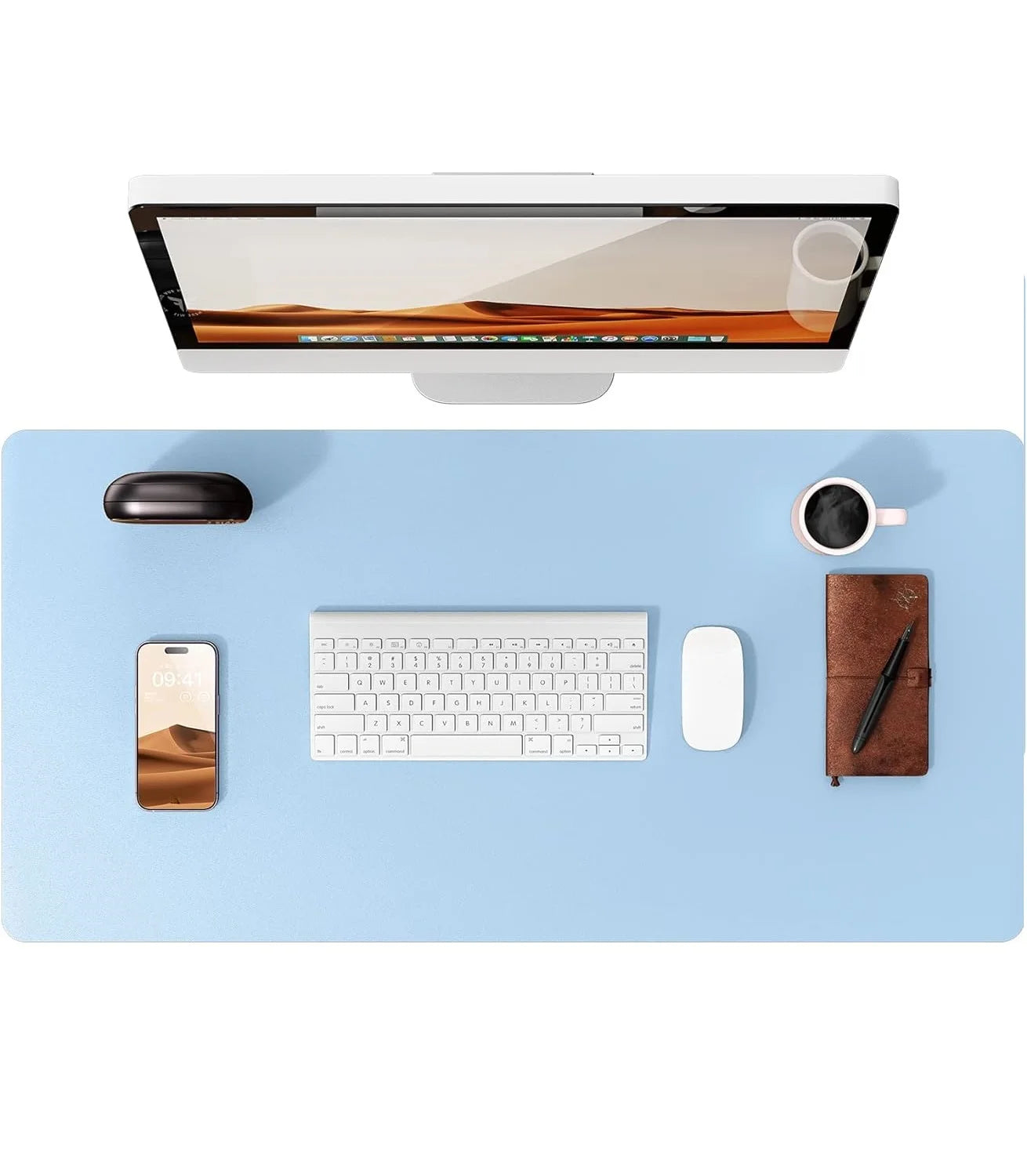 Leather Desk Pad Protector, Mouse Pad, Office Desk Mat, Waterproof  Non-Slip PU Desk Blotter, Computer Desk Pad for Women