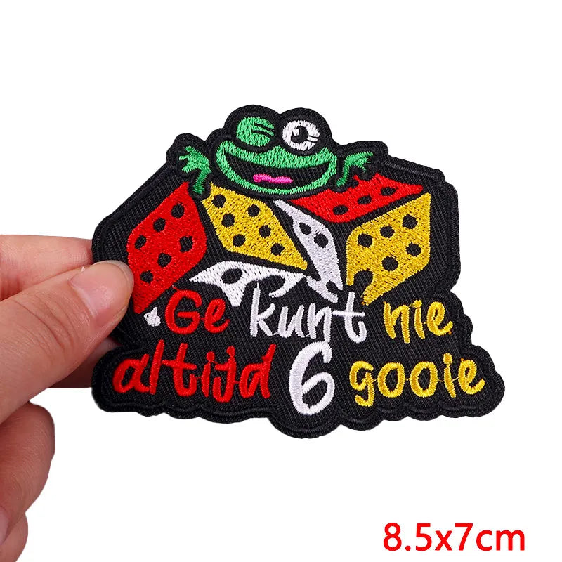 Netherland Oeteldonk Emblem Embroidery Patch Iron On Patches For Clothes DIY Star Heart Carnival For Netherland Embroidery Patch