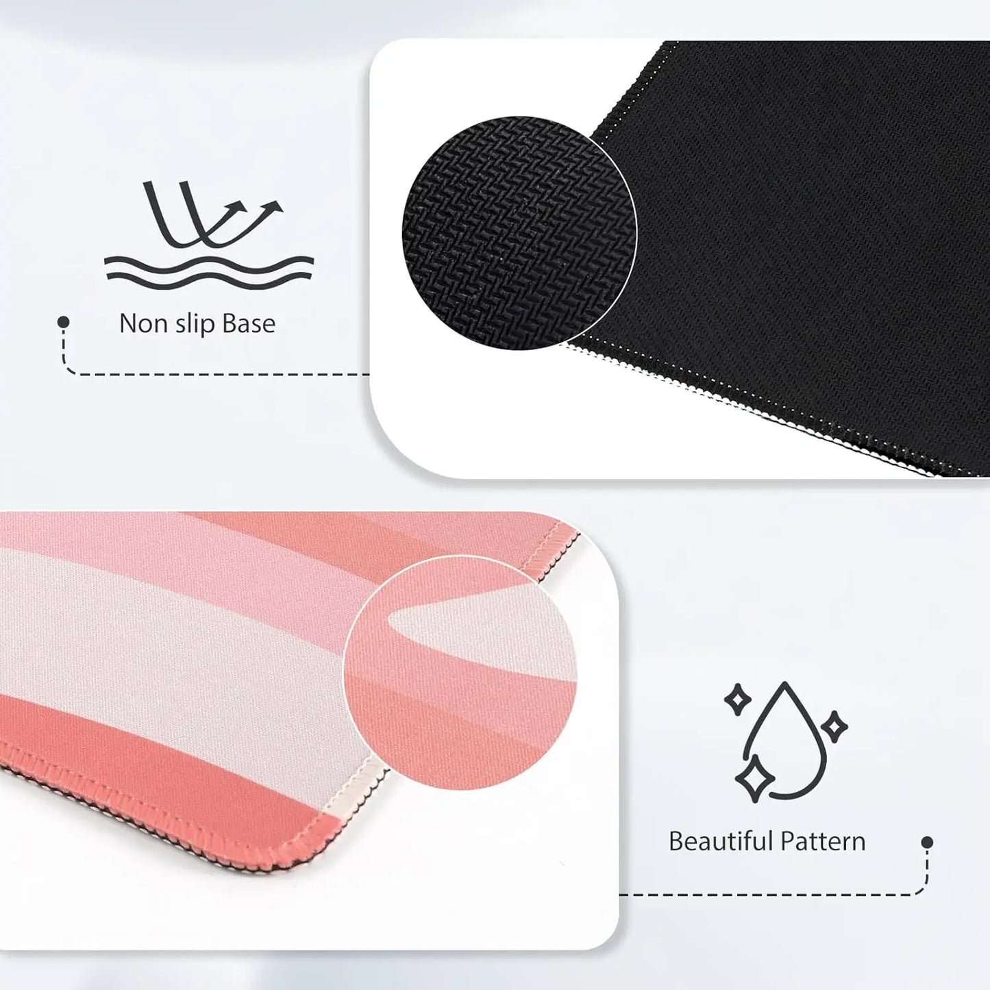 XXL Large Mouse Pad, Rubber Base Mousepad with Stitched Edges, Big Computer Mouse Mat for Office, Home, Fluid