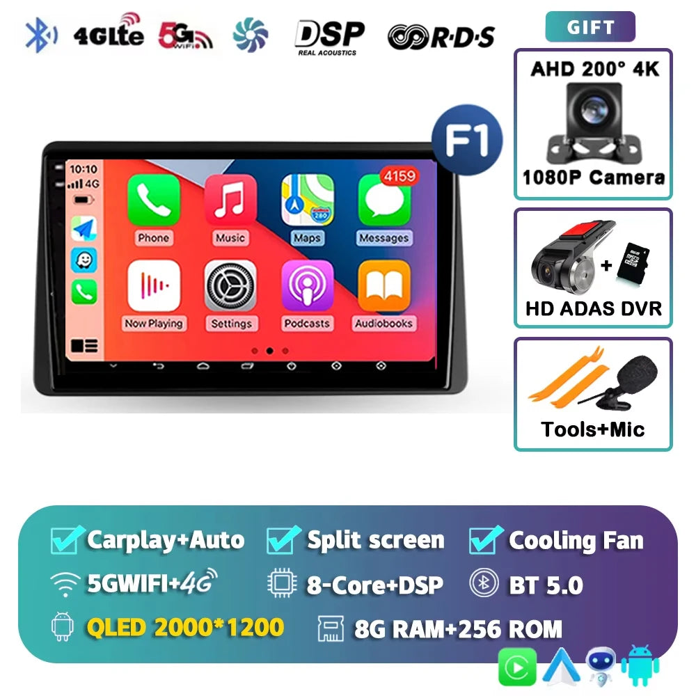 For Renault Duster HM 2 2020 - 2024 2K 12+256 QLED Android 15 CarPlay Car Radio Multimedia Video Player GPS stereo Head Unit