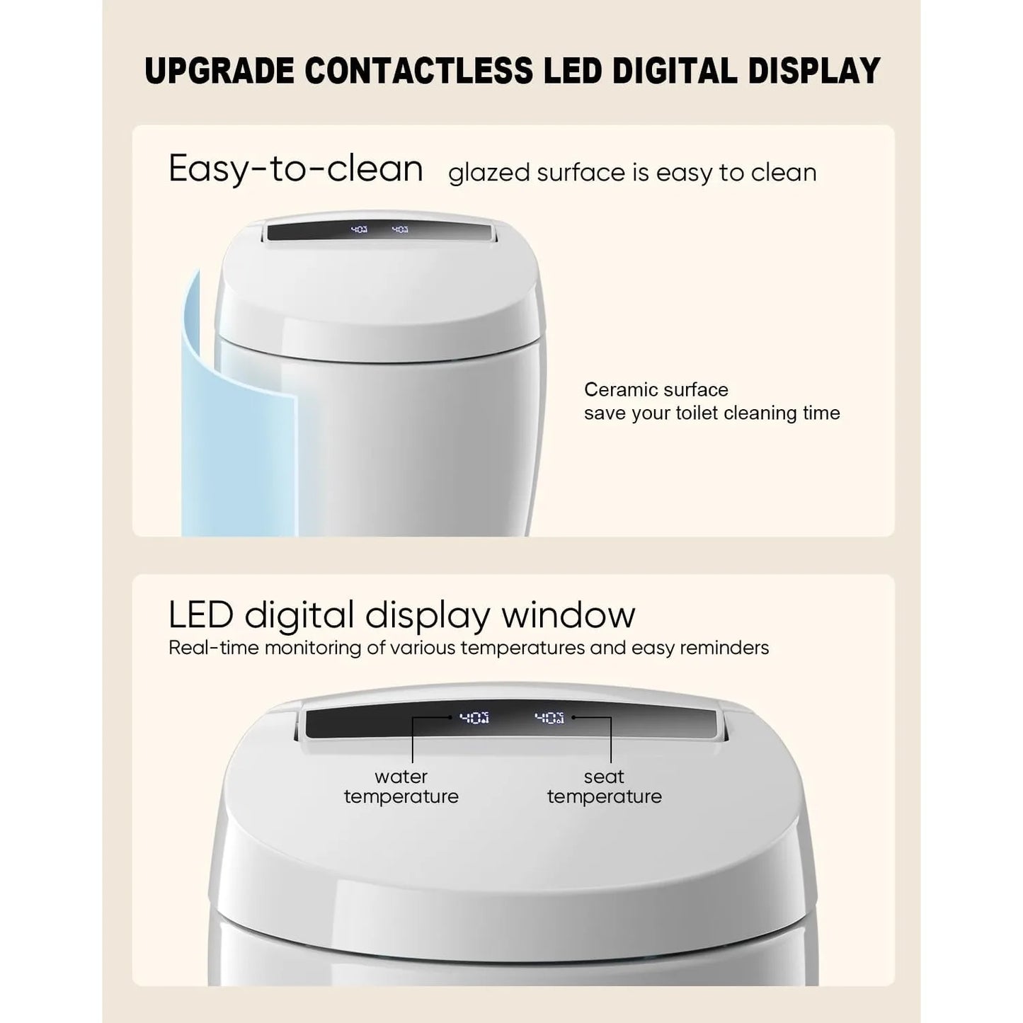 Smart Tankless Toilets w/ Warm Water Sprayer and Dryer, Foot Sensor Operation