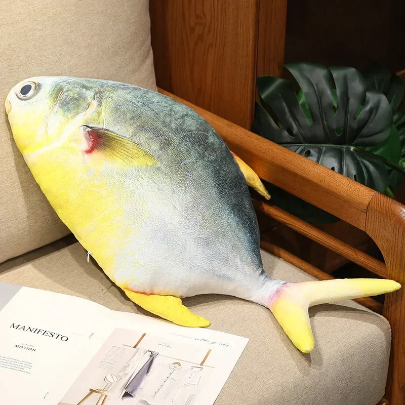 3D Simulation Fish Plush Toys Stuffed Tuna Salmon Autumn Saury Grouper Plush Pillow Creative Sofa Pillow Cushion Gift Kids Toy