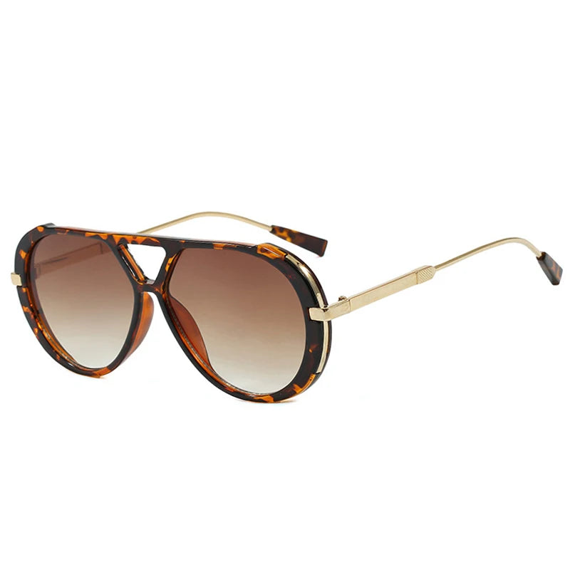 JNPCXI Ins Popular Fashion Double Bridges Women Luxury Sunglasses Brand Designer Oval Hollow Shades UV400 Men Sun Glasses