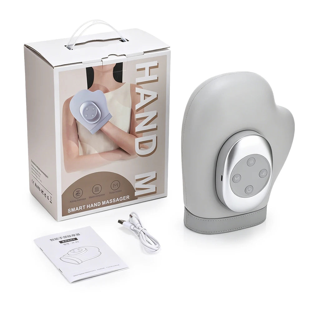 360° Air Pressure Hand Massager 5 Levels 3 Modes Airbag Shiatsu Kneading Palm Wrist Fingers Acupoint Hot Compress Hand Massager